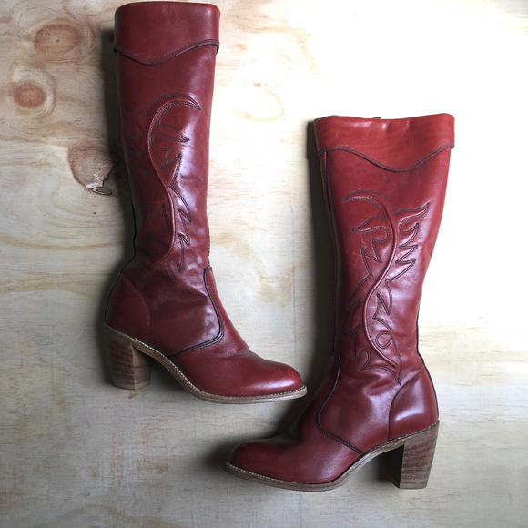 Miss Capezio Shoes - Miss Capezio 70s Tall Heeled Boots Vintage 6 m
